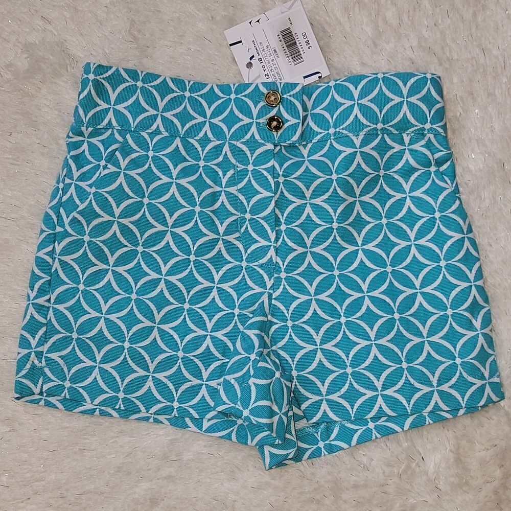 JANIE AND JACK TURQUOISE SHORTS, SIZE 12-18 MONTHS - NEW!